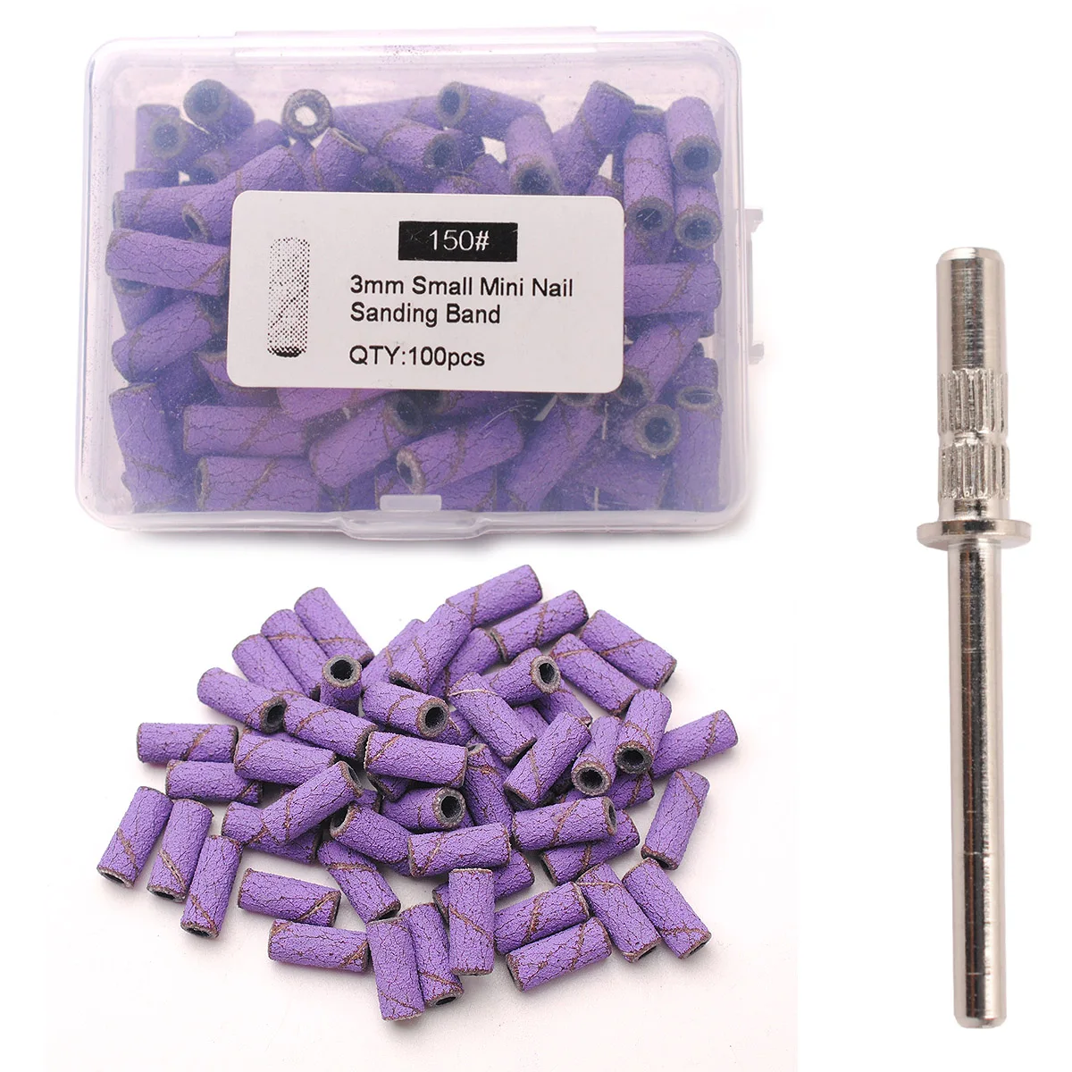100 Stuks 3.1 Mm Mini Schuurbanden Kits Nail Boren Doorn Sets Elektrische Manicure Accessoires Tool Dode Huid Remover