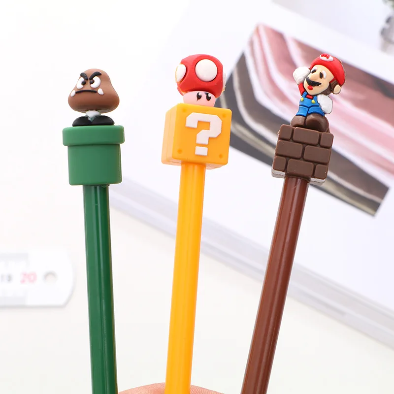 

3 PCS Cute cartoon soft rubber black neutral pen 0.5mm office carbon water-based pen