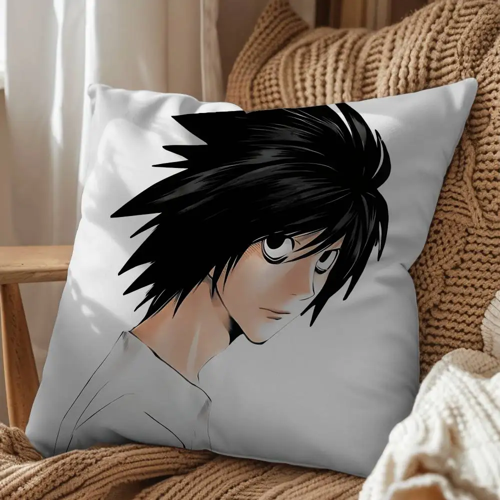 Impulse Mello Death Note insane L Lawliet Pillow Case Anti-dustmite Pillowcase Invisible zipper silky short plush Sofa 5