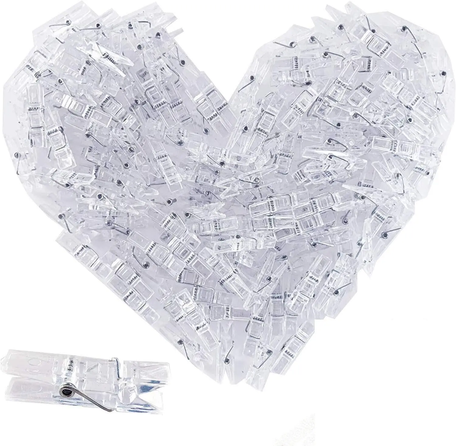 

100PCS 35mm Mini Clear Plastic Spring Clear Transparent Clips Clothes Photo Paper Peg Pin Clothespin Craft Clips Home Decoration