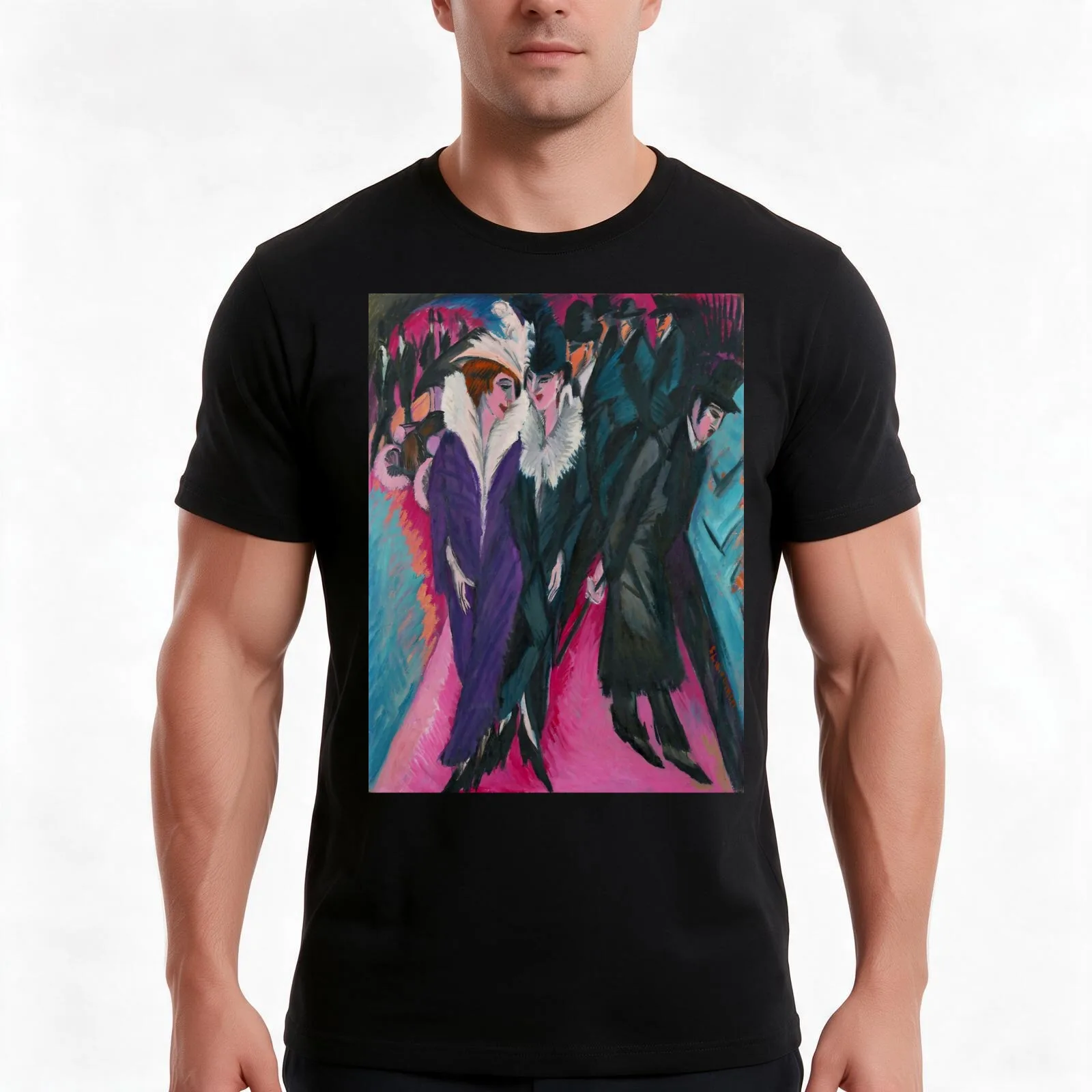Ernst Ludwig Kirchner Street Berlin (1913) T-Shirt Summer Casual Cotton Tee Oversized Streetwear Tops Vintage Graphic Print