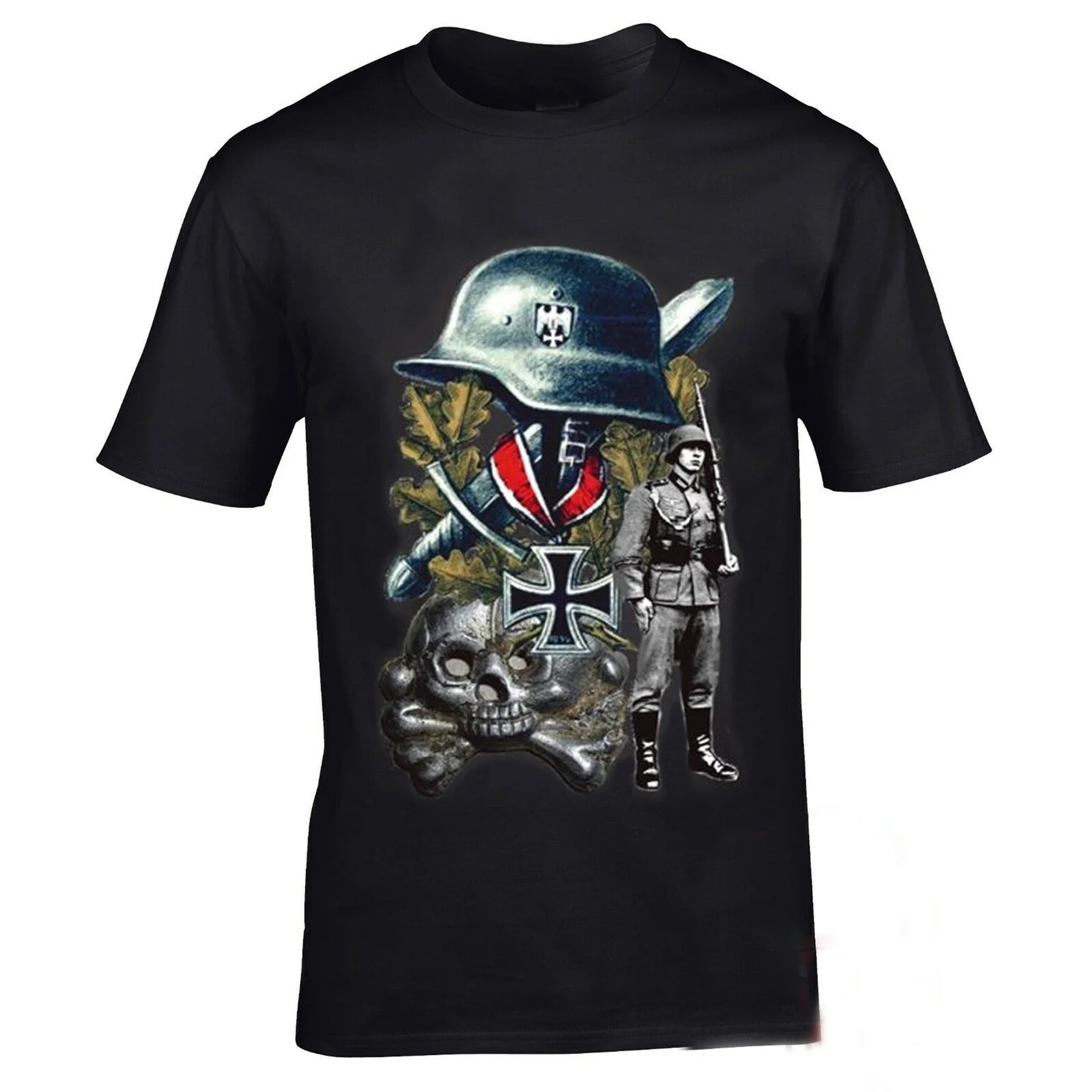 

Bundeswehr Oak Leaves Iron Cross Medal Steelhelm Sword T-Shirt. Summer Cotton Short Sleeve O-Neck Mens T Shirt New
