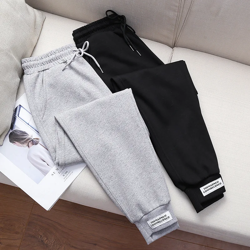 Pants Women 2021 Loose Sweatpants Fleece Autumn Winters Harun Fleece Warm Pants Casual Pocket Leisure Trousers WBX9913