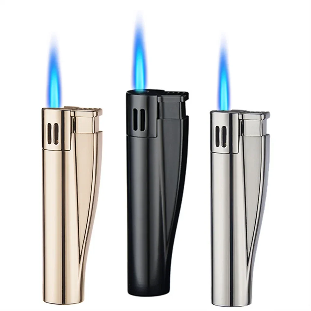 

New Retro Portable Windproof Lighter Butane Gas Turbo Jet Torch Metal Lighter Cigarette Gadget Men's Gift Outdoor Camping Burner