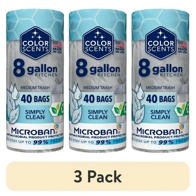 

Color Scents 8-Gal Medium Drawstring Bags (3-Pack, 40 Bags) – Simply Clean Scent + Microban
