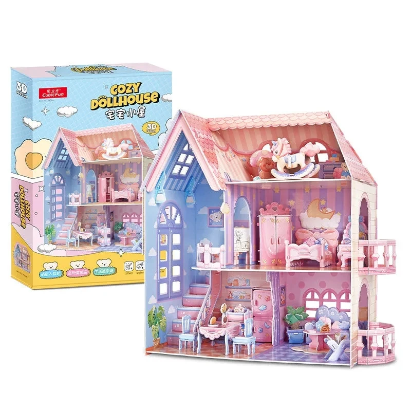 Cottage 3d three-dimensional jigsaw paper handmade DIY toy assembled girl gift