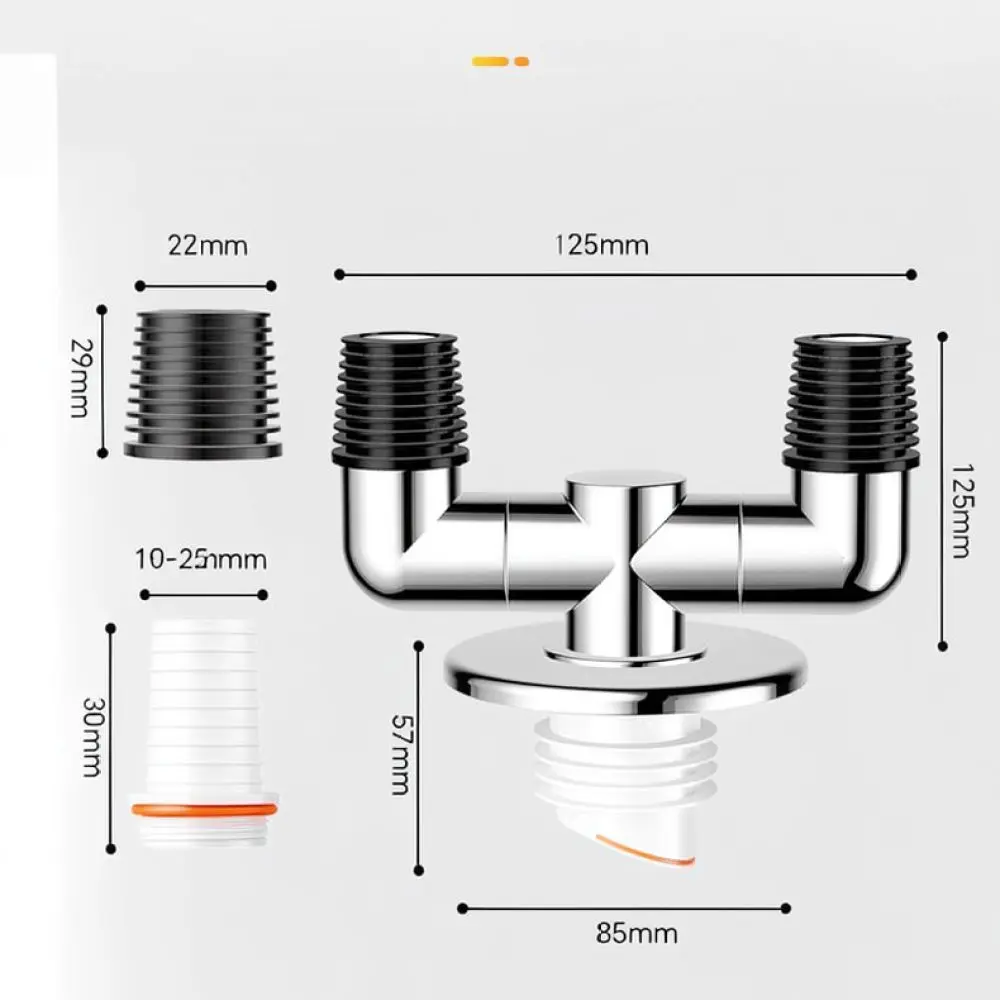 ABS Drain Hose Three Way Adapter Washing Machine Sink Pipe Connector Anti Backflow Seal Home Plumbing Improvement