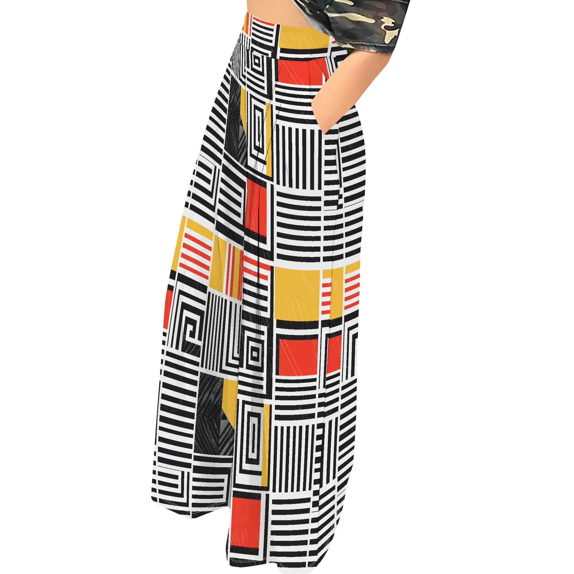 Womens Palazzo Long Pants High Waist Wide Leg Stretchy Loose Fit Casual Trousers with Pocket