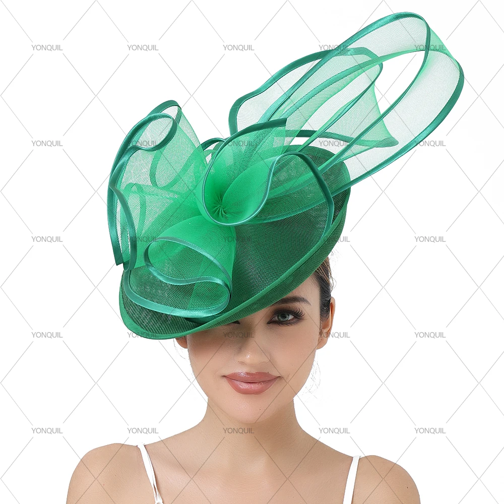 Elegant Big Size Wedding Fascinator Hat for Women Flower Multimodal Hair Clip Ladies Cocktail Church Party Accessory