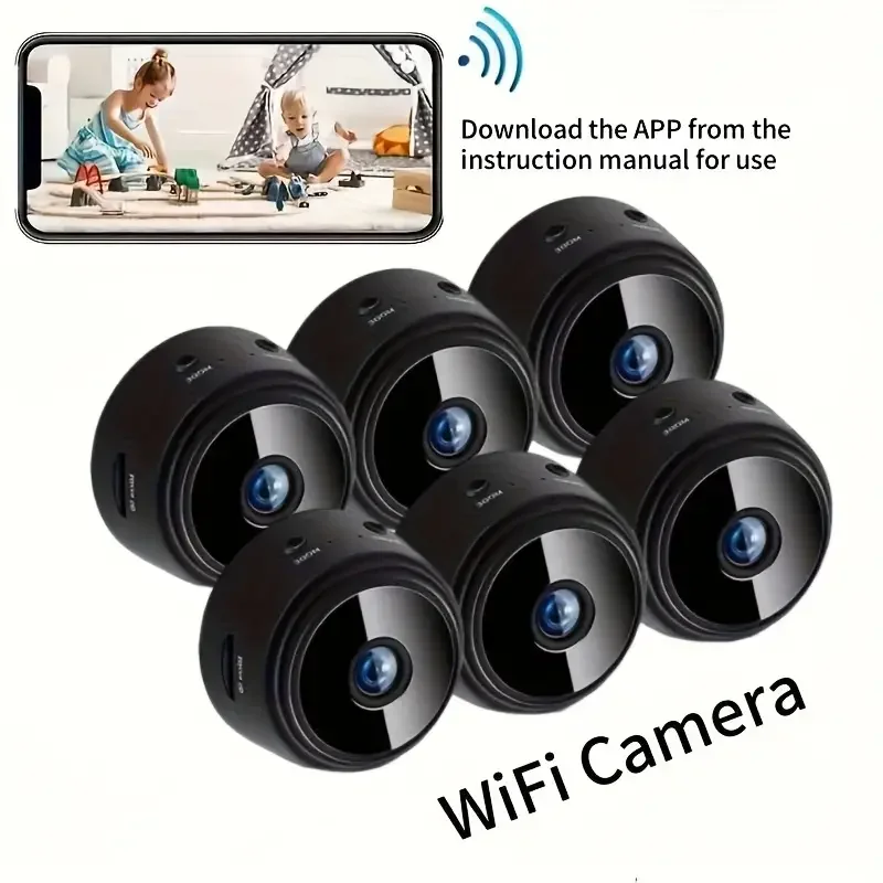 1/4/6pcs Wireless Remote Control Monitoring Camera, 1080P High-definition, Used For Home Security WiFi Monitoring Camera