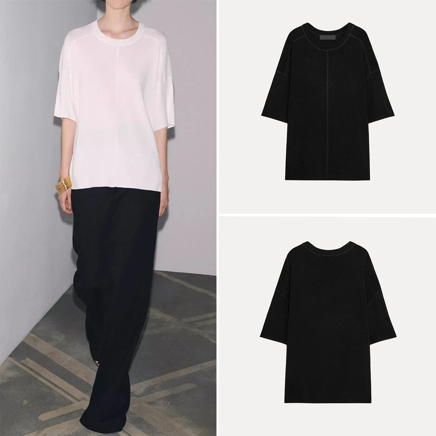 

Свободная женская футболка с круглым вырезом и коротким рукавом, осенняя новинка, универсальная, для повседневной носки, комфортная посадка, топ