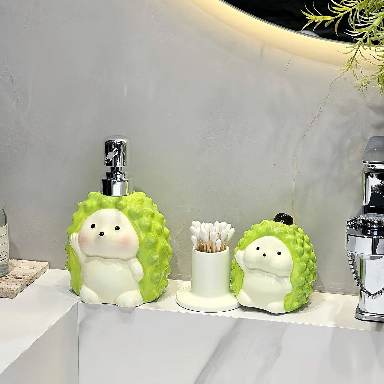 Hedgehog creative ceramic hand sanitizer separately bottled household bathroom press bottle shower gel lotion bottle bathroom
