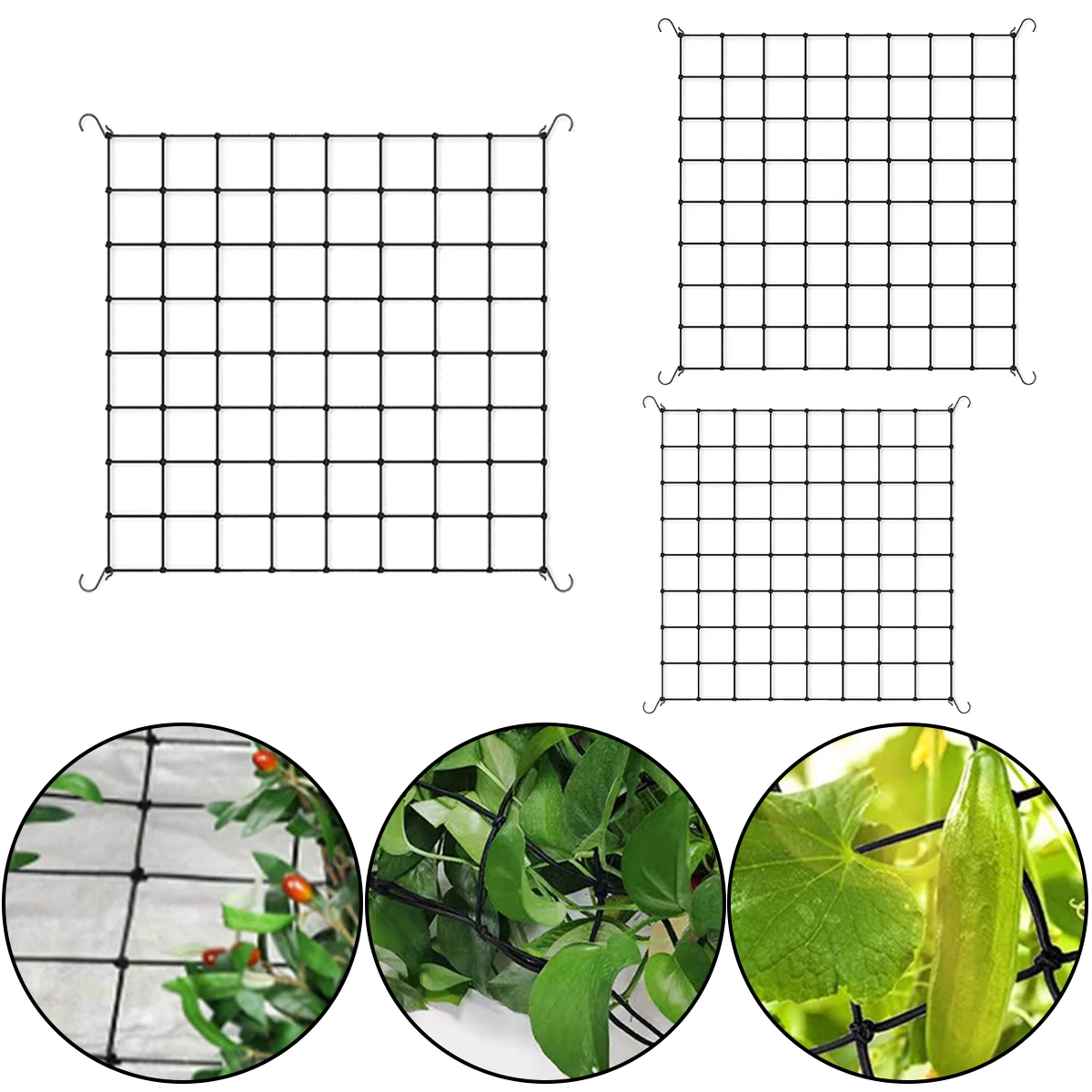 Three optional sizes 60x60/80x80/100x100cm Growing Tent Net Plant Support Netwith Hook Net Garden Plant Growth Net Drop shipping