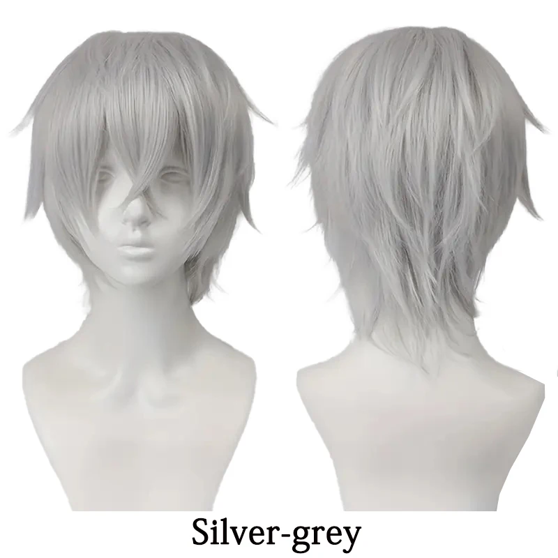 Unisex Short Spiky Cosplay Wig Heat Resistant Synthetic Anime Wig Fluffy Layered Universal Hair For Daily Wear Halloween Party