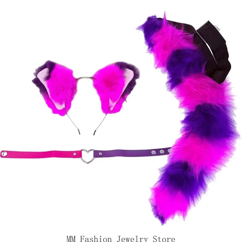 D0ub gatti costumi lupo volpe orecchie testa gatti coda cooker per il natale Halloween Cosplay COSTRUTTO Accessori in