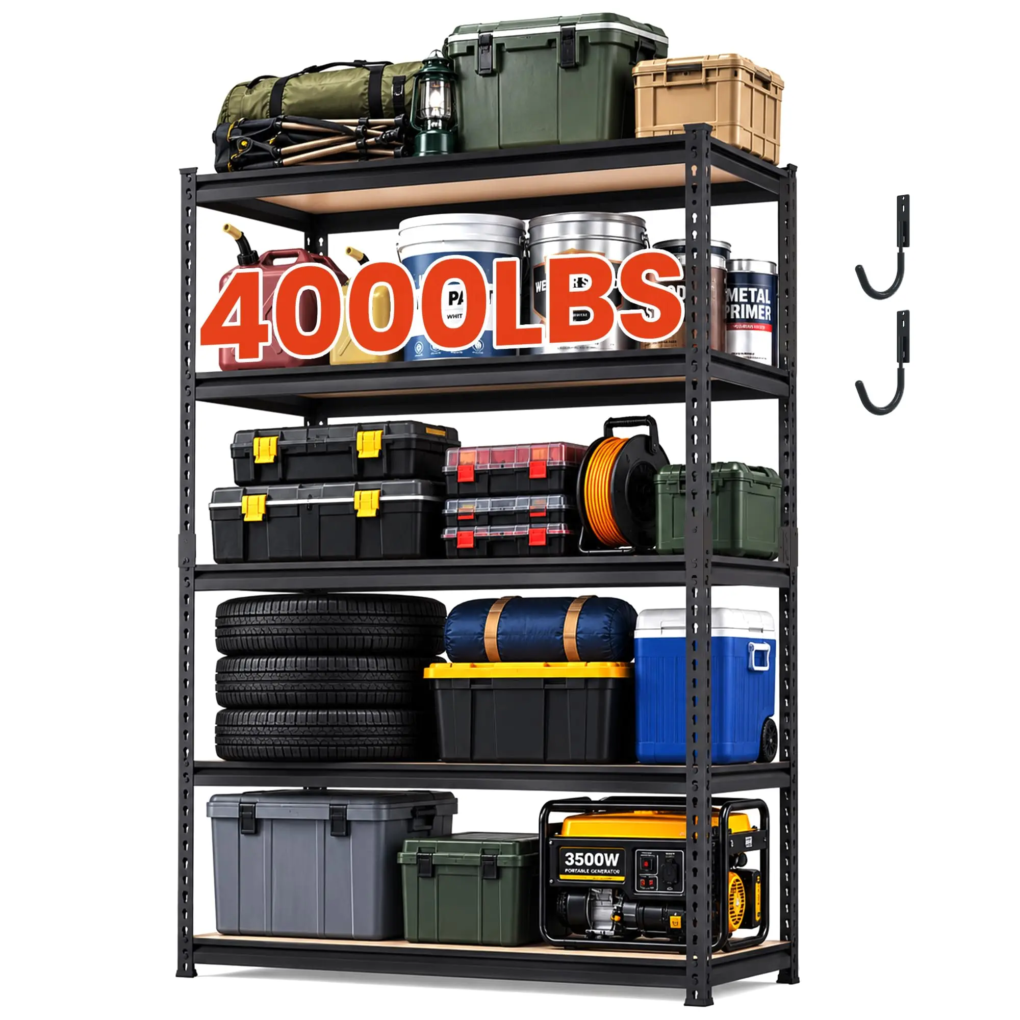 DYNALOAD 2000 lbs Heavy Duty Garage Shelving, 5-Tier, 48