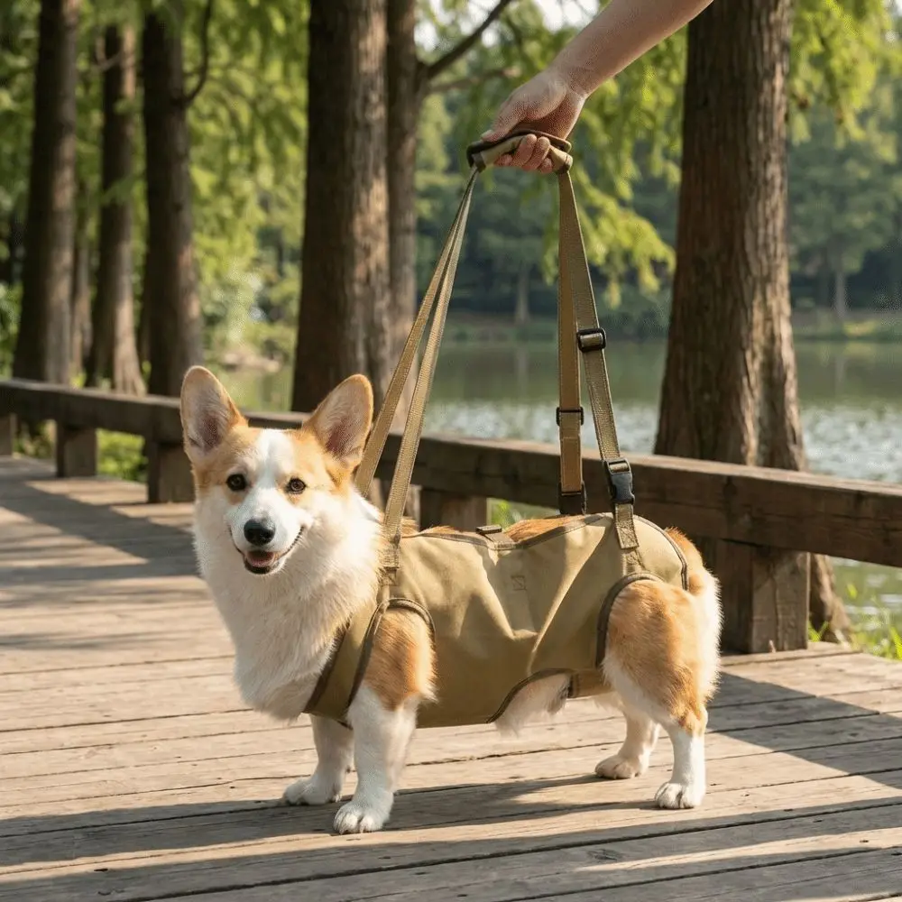 Adjustable Pet Auxiliary Vest Soft Lining Full Body Support Support Harness Thicken Handle Mobility Aid Dog Lift Strap