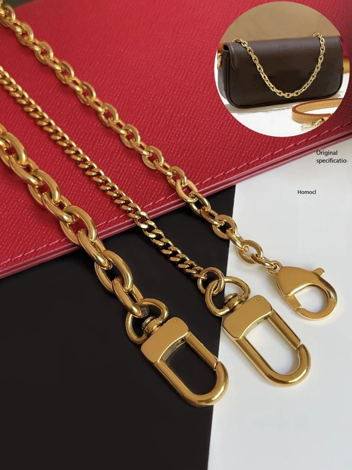 

Cow horn women's bag ma join bag v lo chain accessories decoration three in one ba bi chain shoulder crossbody bag chain