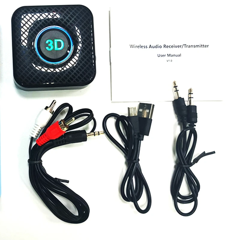 Bluetooth 5.0 Audio Transmitter Receiver 3D Stereo Music 3.5Mm Jack RCA AUX Handsfree Call Wireless Adapter For TV Car