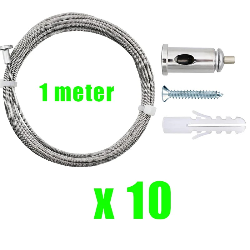 PATIKIL Lot 10 Connecteurs Poignée Câble M10*1 Acier Nickelé – Pince Réglable Pour Lustre, Plafonnier, Lampe Suspendue – Avec Bases & Vis