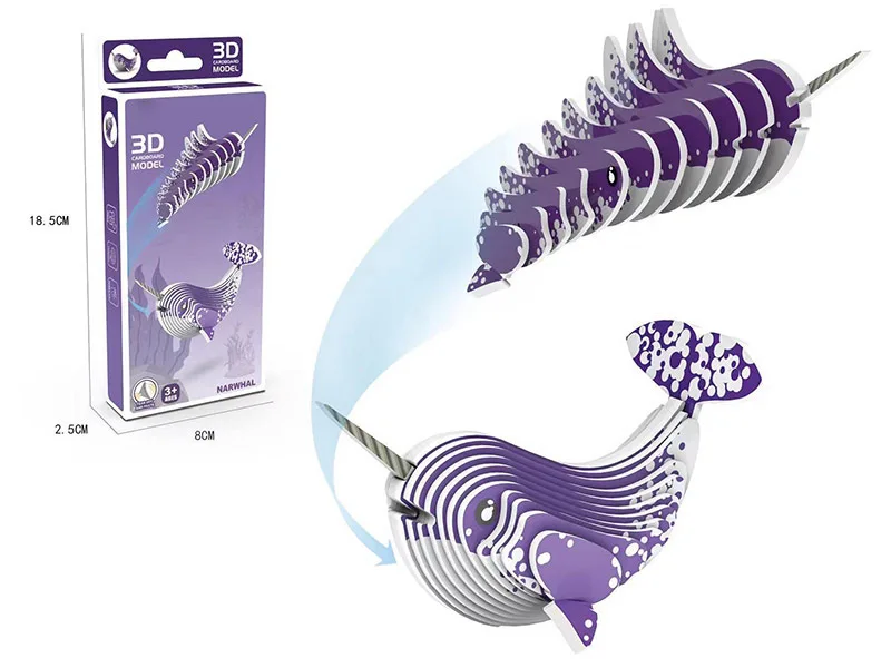Animal 3D Paper Puzzle For Kids Educational Montessori Toys Funny DIY Manual Assembly Three-dimensional Model Toy For Boy Girl