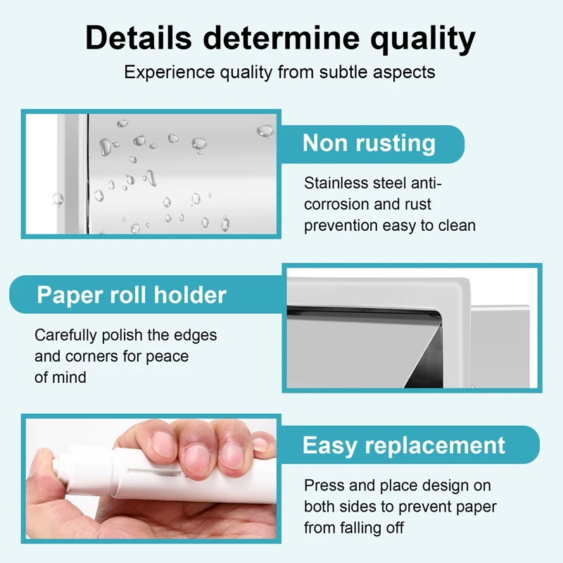 A68P-Stainless Steel Recessed Toilet Paper Holder Wall Toilet Paper Holder,Modern Style Toilet Paper Holder,Recessed Tissue Roll