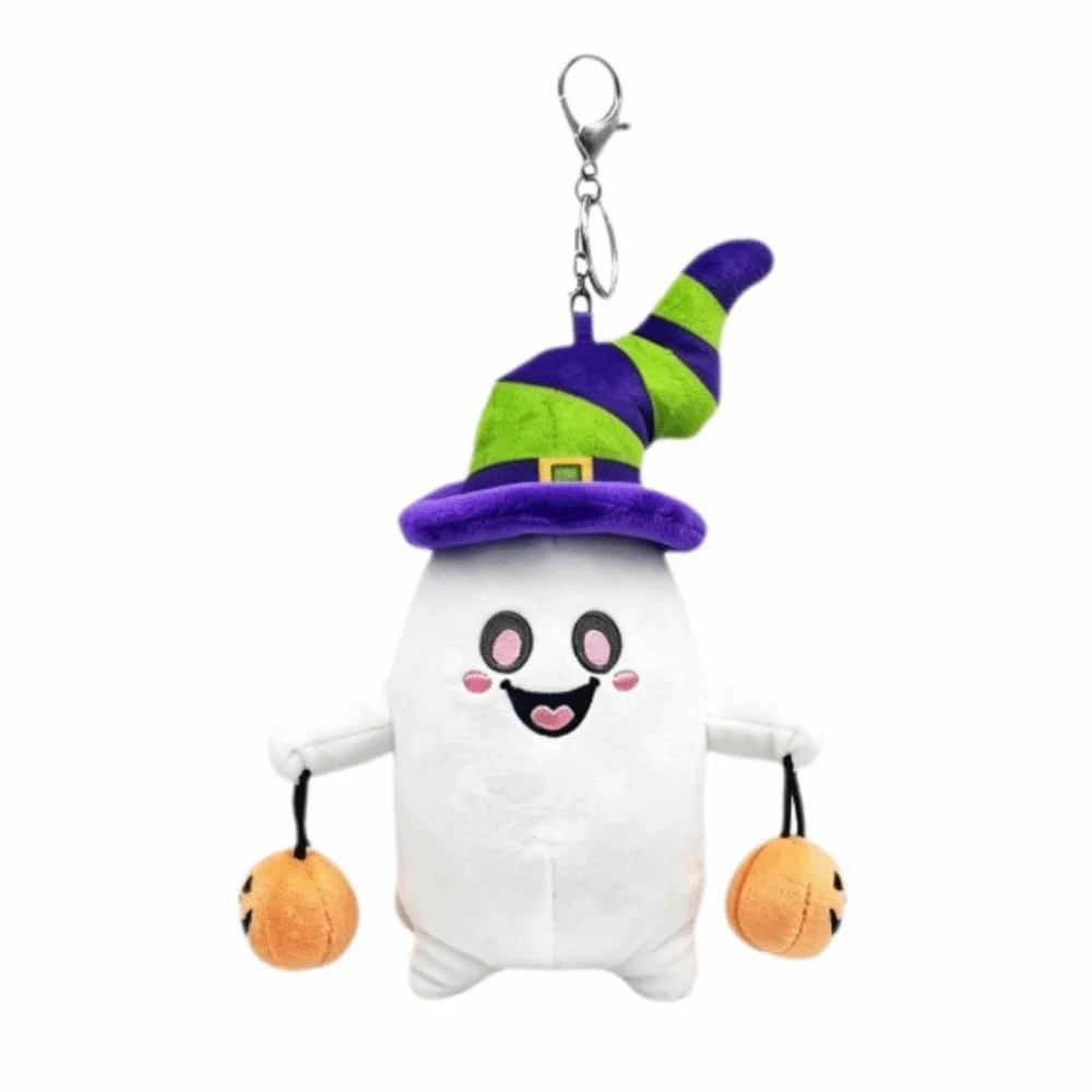 Bag Accessories Soft Halloween Ghost Plush Keychain Funny Decoration Furry Bag Pendant Kawaii Plush Toy Holiday