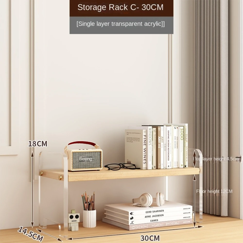 Desktop Bookshelf Kitchen Organize Office Small Bookshelf Storages Rack Supplies Desk Desktop Storage Shelves Acrylic Bookshelf