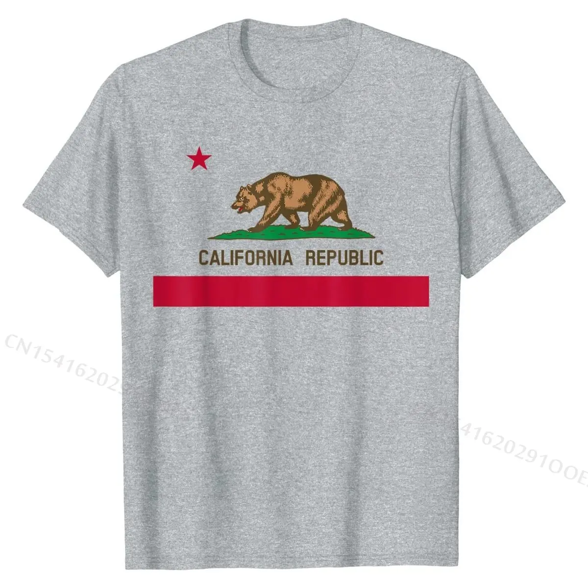 California Republic Flag Patriotic State Travel USA Gift T-Shirt Cotton Tops Tees Hip hop Discount Normal T Shirt