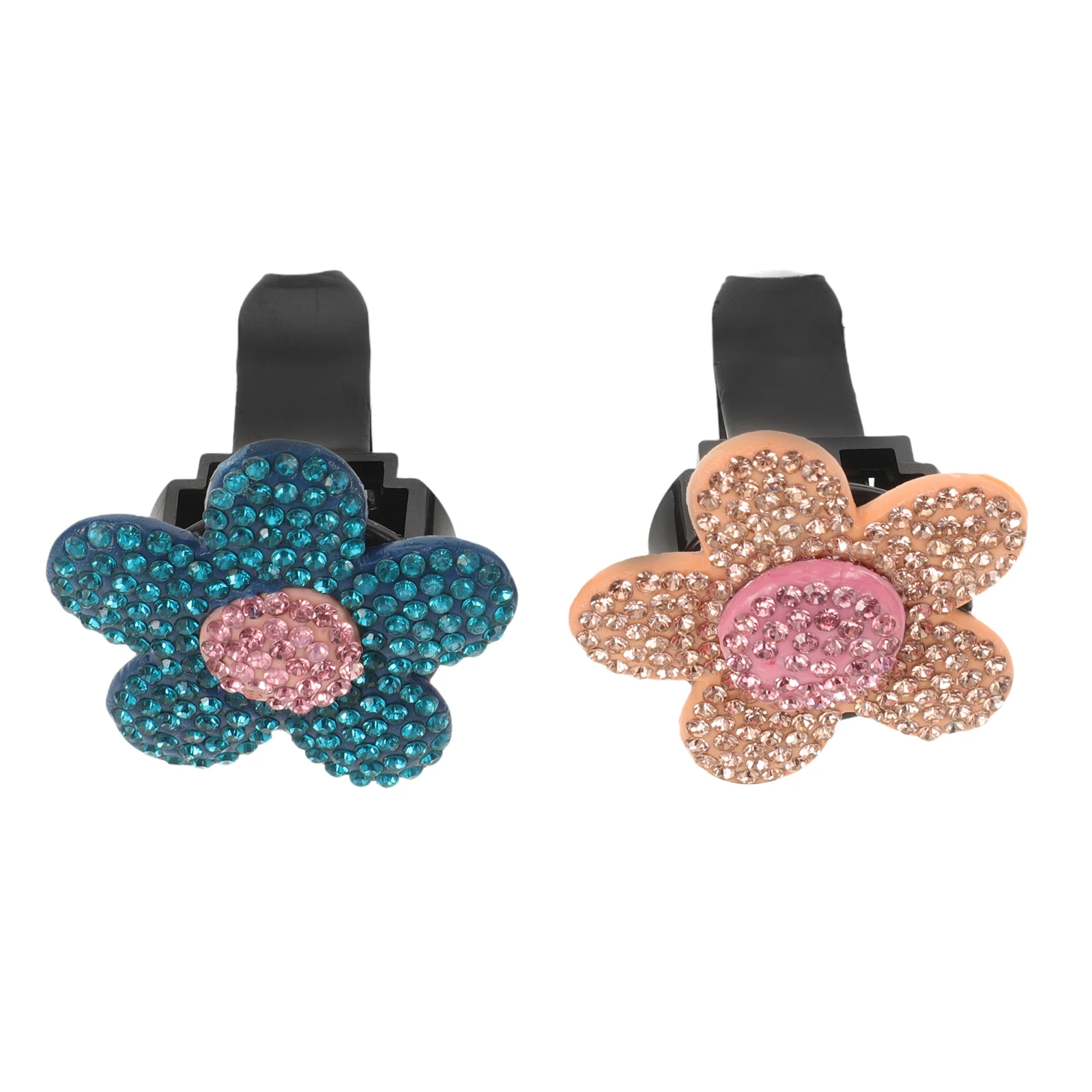 

2pcs Outlet Decoration Car Air Vent Accessory Pink Rhinestone Clay Clips Vent Accessories Freshener Perfume Car Interior