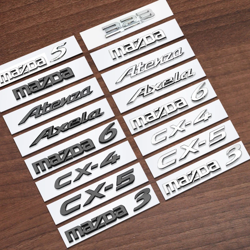 1pcs 3D ABS car logo Letters Trunk Emblem Symbols Badge Sticker for mazda 3 5 6 Atenza Axela CX-4 CX-5 323 M3 M6 Car Accessories