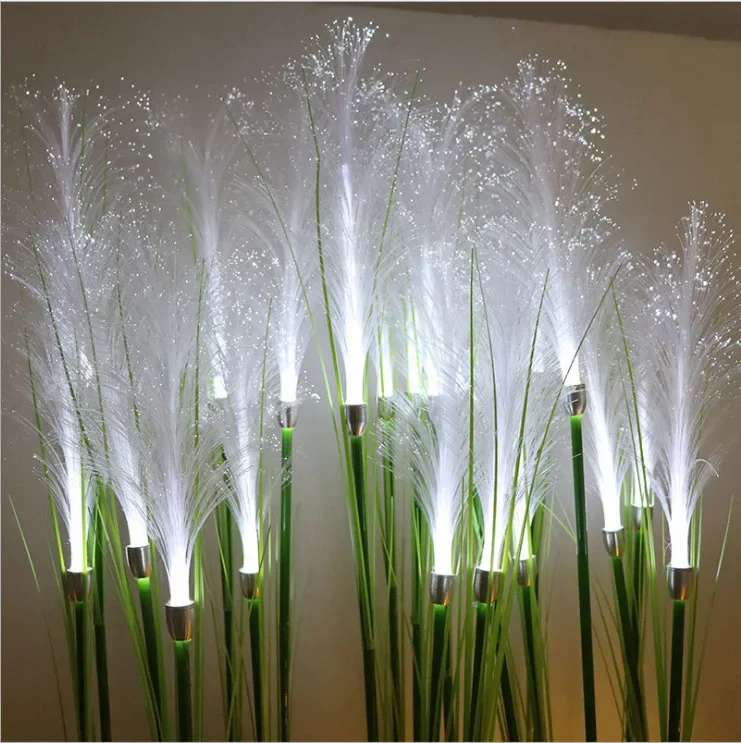 Solar Reed Lights Outdoor Garden Weat Fiber Light Waterproof Garden Lamp Simulation Landscape Lamps for Home Patio Decoration