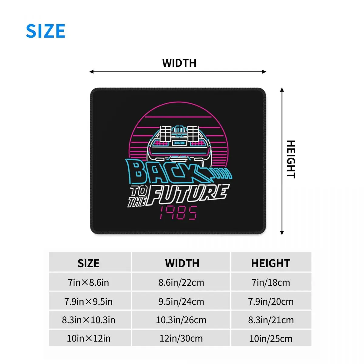 

Многоразмерный коврик для мыши в стиле «Назад в будущее» 80-х годов, Delorean, для геймеров, для ПК, ноутбука, клавиатуры, компьютерного стола