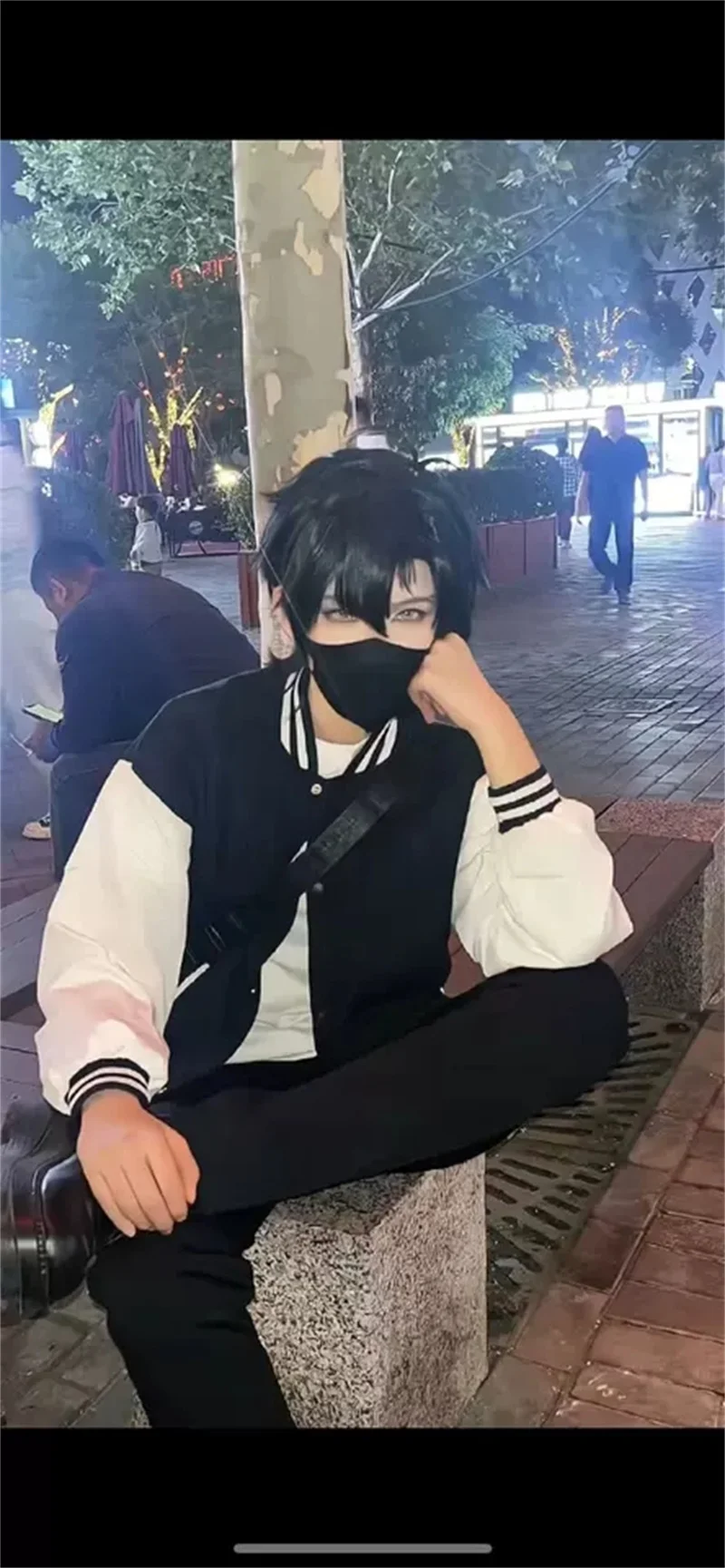 1 قطعة الحد الشيطان لعبة الوقت وكيل تشنغ شياوشي شعر مستعار تأثيري رابط انقر قصيرة شعر مستعار أسود هالوين كرنفال حفلة أنيمي الدعائم