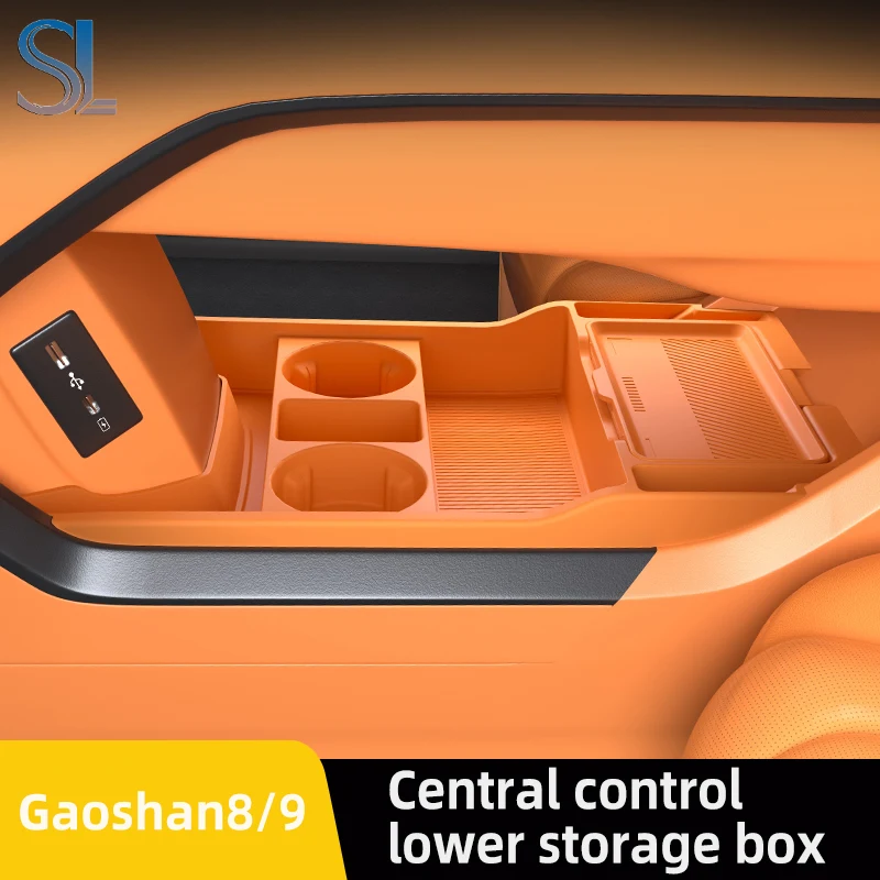 

For GWM WEY 80 G9 2025 2026 Storage Box Center Armrest Hidden Box Cup Holder Organizer Interior Accessories