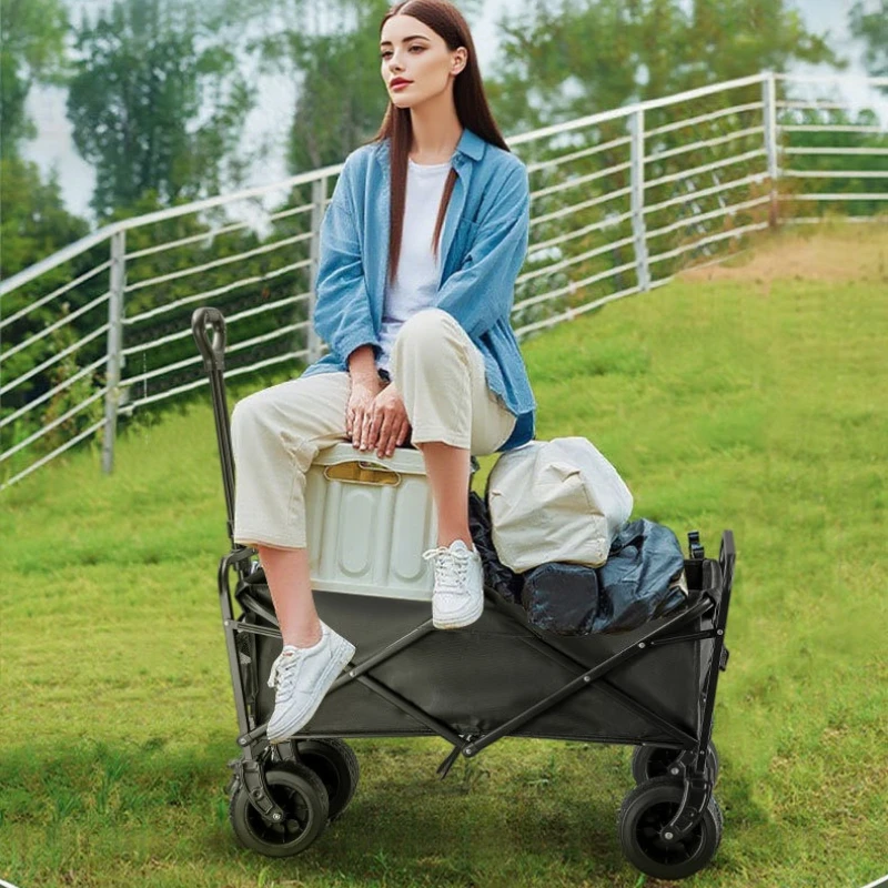 

Folding Shopping Cart Portable Trolley Wagon Collapsible Outdoor Camping Picnic Grocery Heavy Duty Wheels Compact Carro Plegable