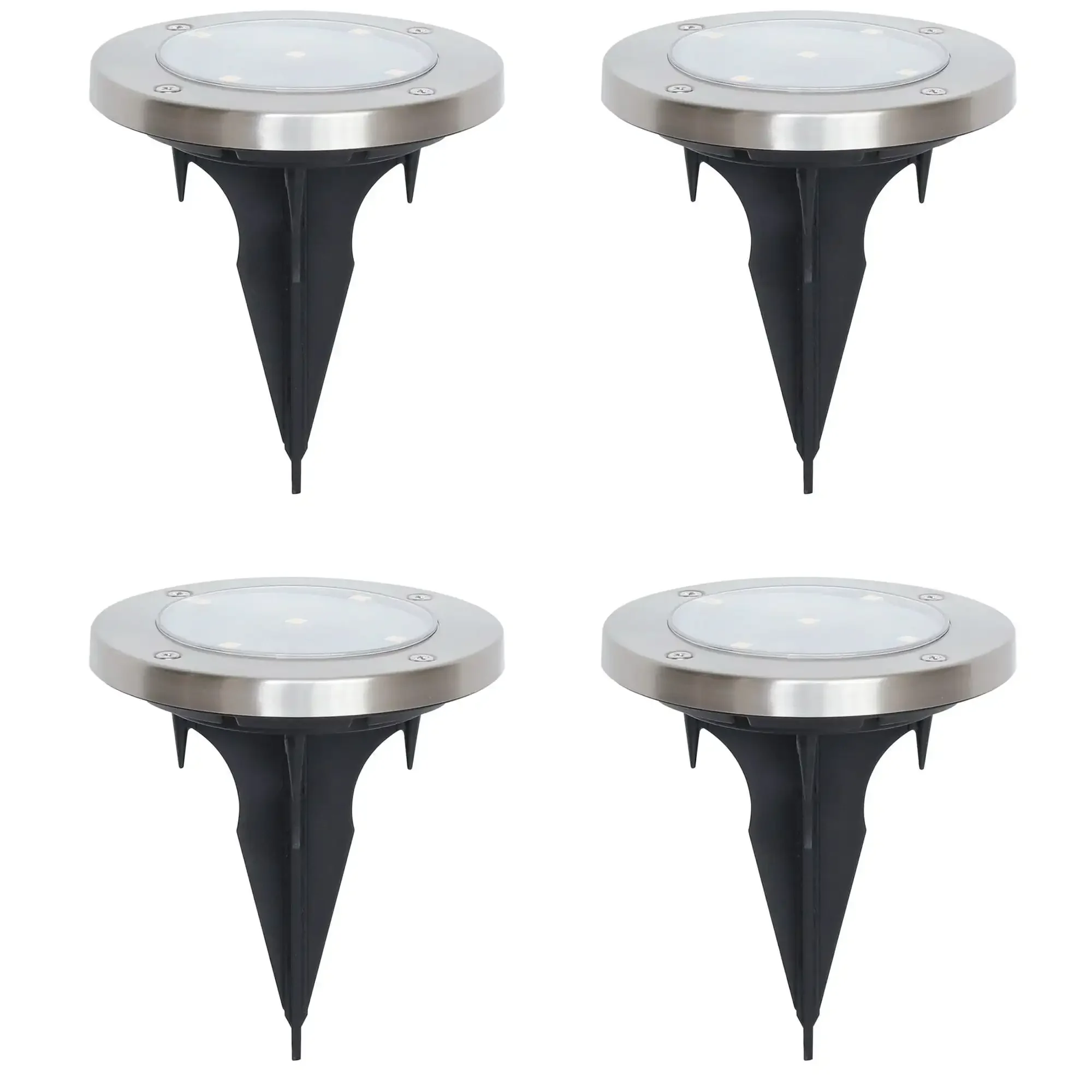 

Solar Powered Stainless Steel LED Landscape Disc Lights, 12 Lumens (4 Count)