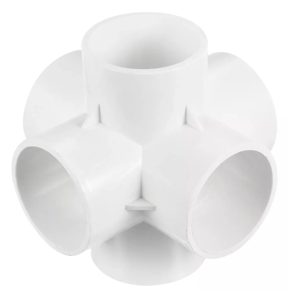 

PVC Pipe Fitting 50mm Inner Diameter 6 Way Elbow Water Joint Connectors Suitable for Aquarium Garden Swimming Pool