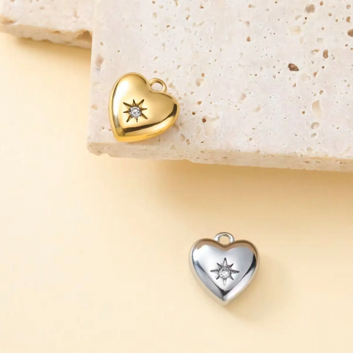 5pcs/Lot Stellar Pendant Star Leaf Shell Heart Zircon Charms for Necklace Bracelets Diy Jewelry Stainless Steel Gifts Wholesale