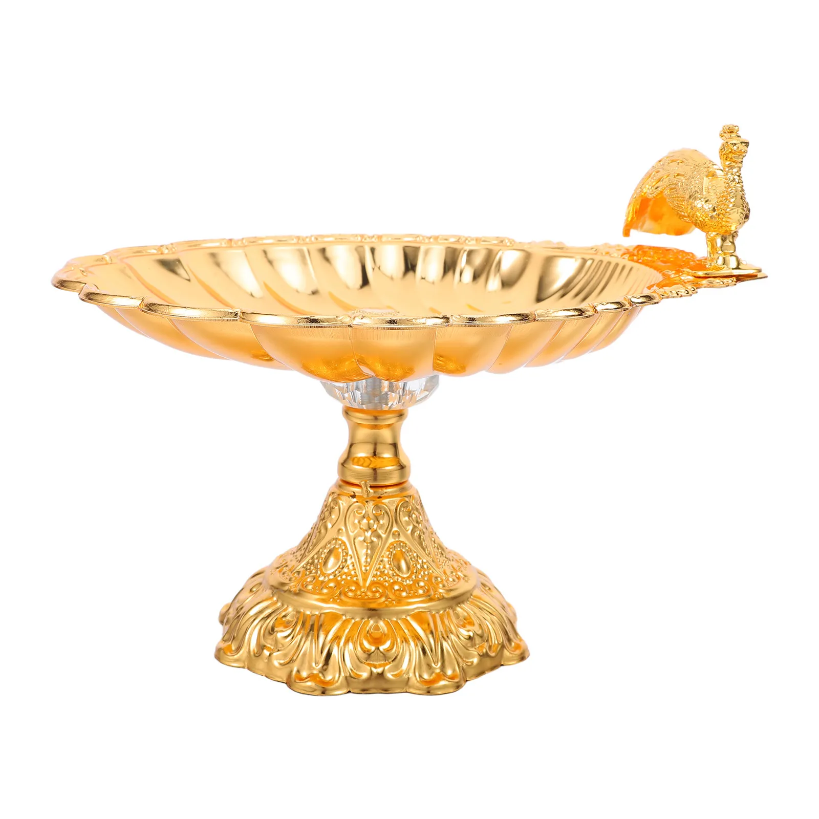 

Metal Peacock Shape Vintage Fruit Serving Tray European Style Candy Tray Cookie Storage Bowl Party Snack Plate Home Buffet