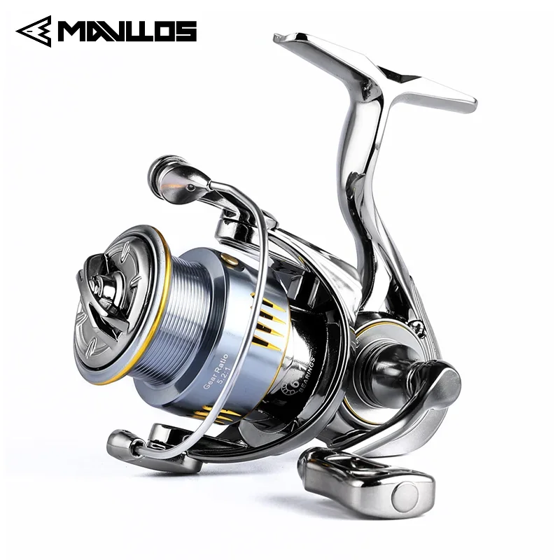 

Mavllos JINWEI Trout Spinning Reel Drag 10kg Ratio 5.2:1 Light Carbon Frame Aluminum Shallow Spool Carp Trout Fishing Reel