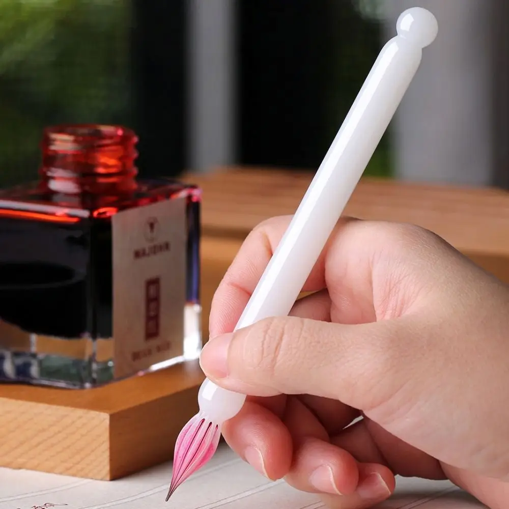 

New Handmade Glass Dip Pen 0.5mm Smooth Signature Pen Crystal Glass Multifunctional Dip Ink Pen for Writing Drawing Calligraphy