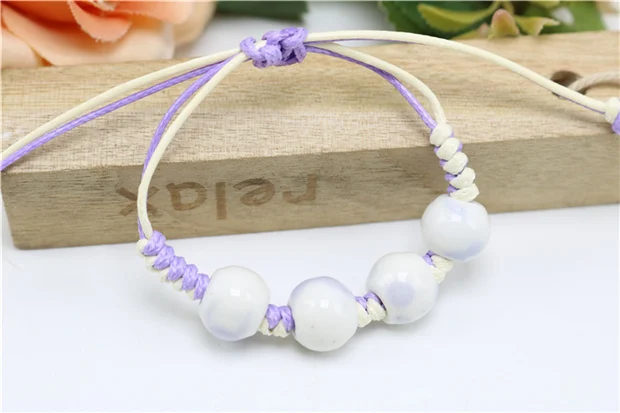 Fashion Ethnic Style High Quality Original Ceramic Beads Bracelet Adjustable Handmade Porcelain Beads Rope Dropshipping #1362