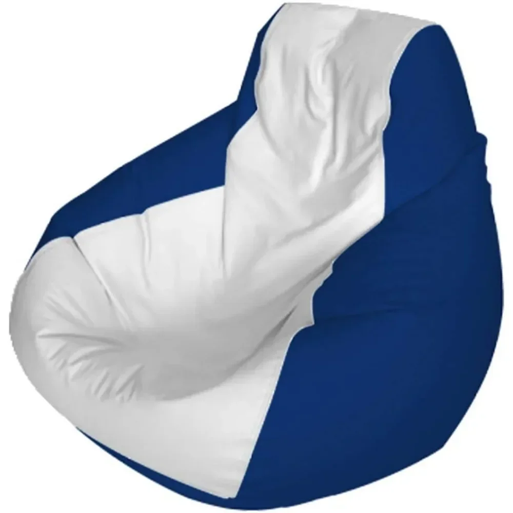 Outdoor Bean Bag Sofa, White/Mark Blue Lazy Sofa Tear Drop Ocean Bean Bag 35.04 