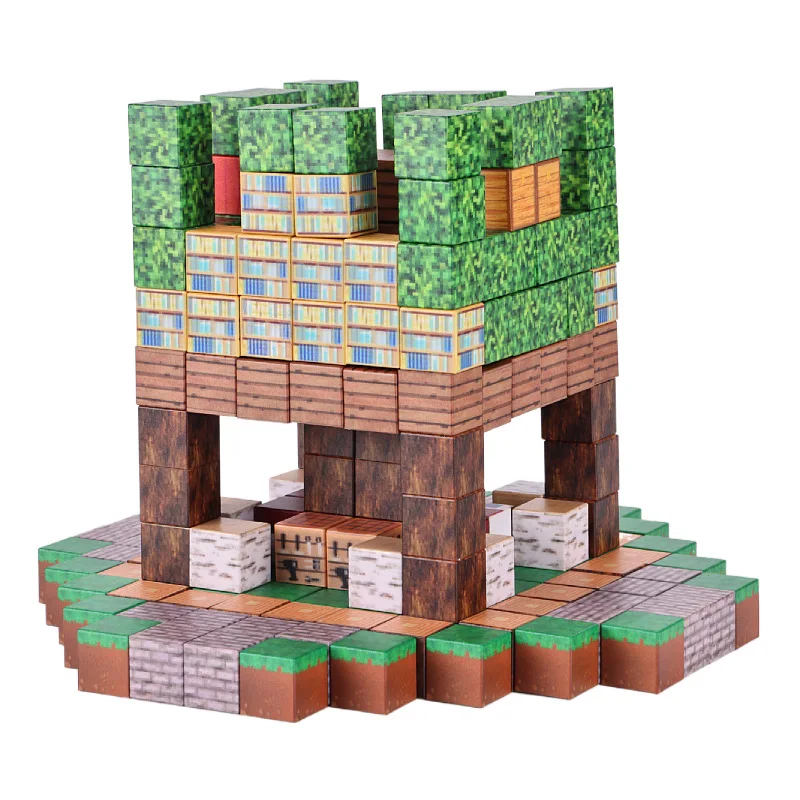 2cm MineCrafts Magnetic Building Blocks Steve Figure Pixel Style Model Toys Game My World Lron Golem MC Cartoon Figure Toys Kid