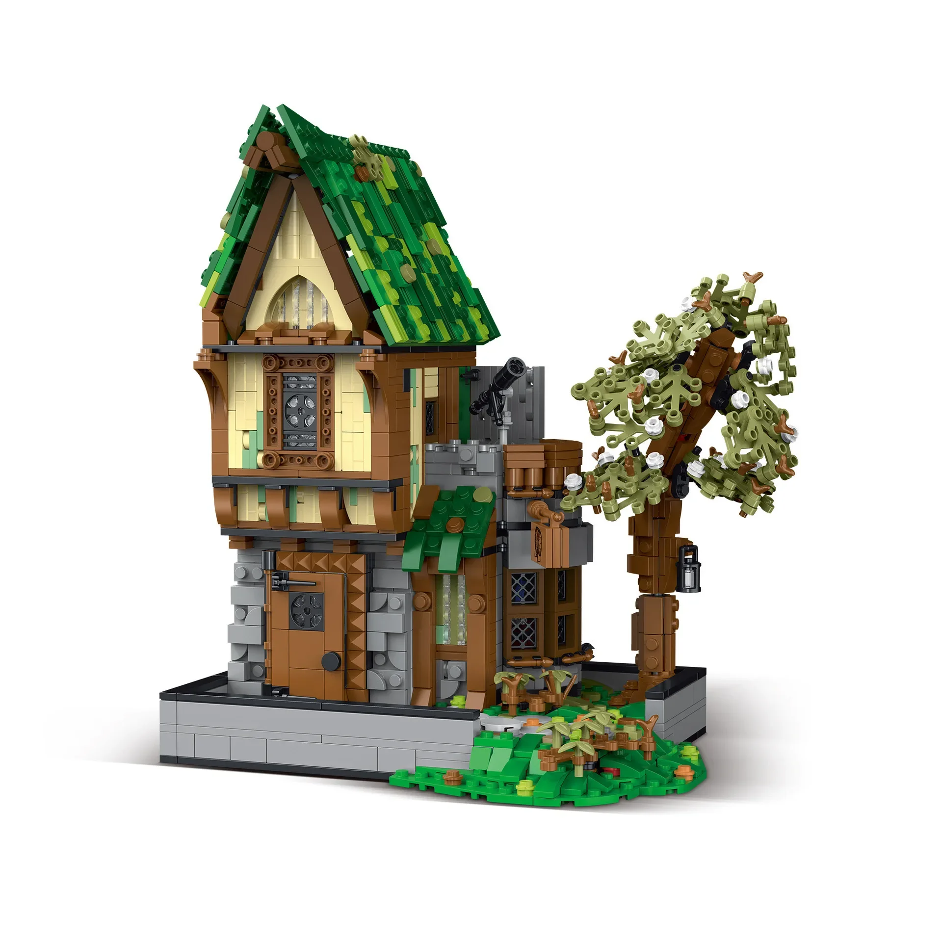 

Street View Series Medieval Tavern Building Block Ideas Series City Medieval Knight Town Shop Brick Model Toys For Boy Gift MOC