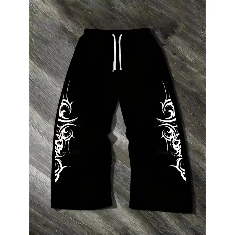 2026 Summer Y2K High Street Pants Men's Kids Fashion Y2K Sweatpants New Harajuku Hip-Hop Trousers Streetwear Wide-leg Pants