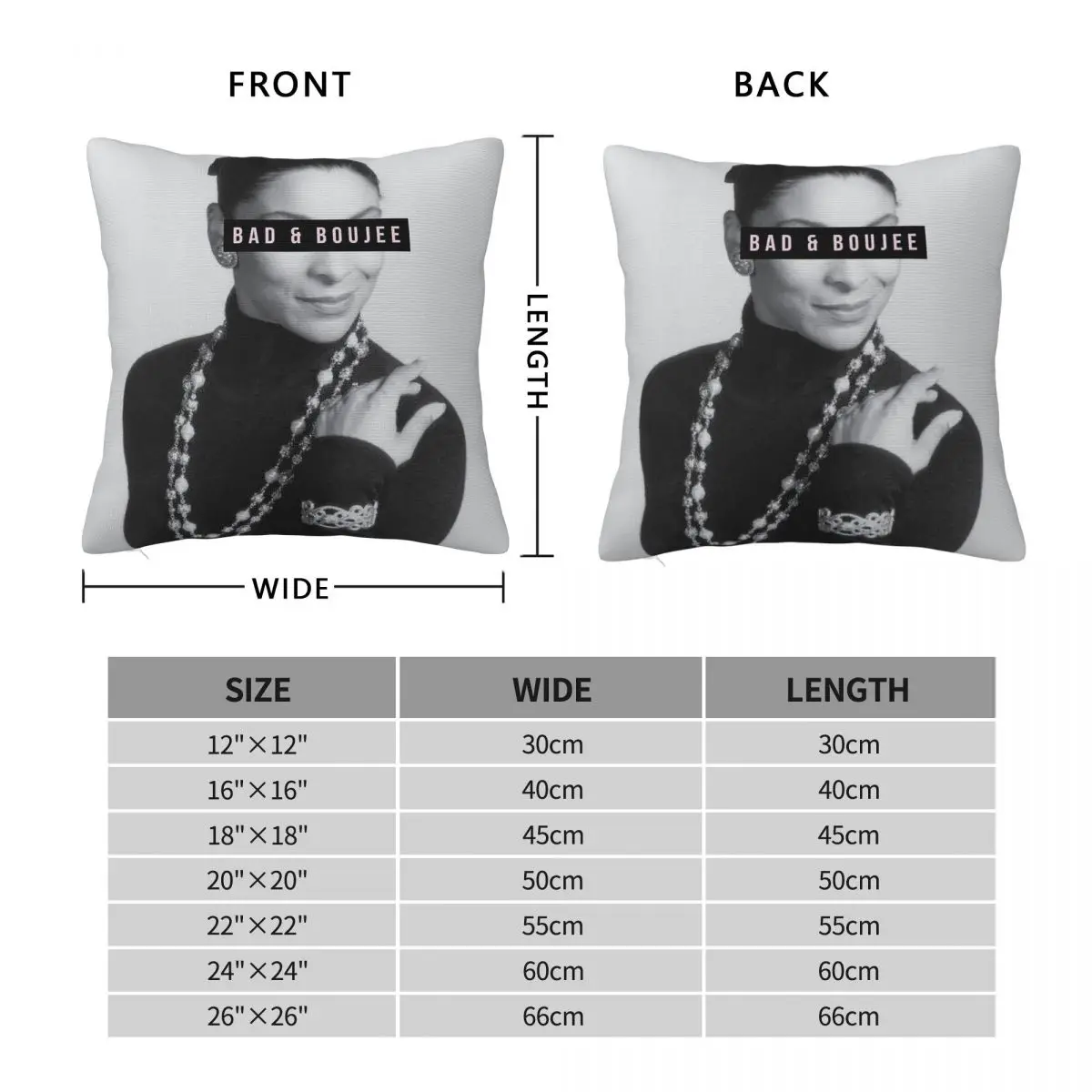 Bad And Boujee Whitley Gilbert Square Pillowcase Polyester Linen Velvet Creative Zip Decorative Sofa Seater Cushion Cover