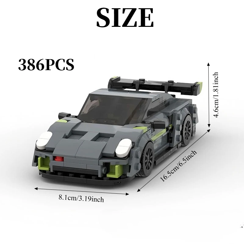 

386PCS Sports Car Model Kit - MOC Supercar Building Set for Teens & Adults, Collectible DIY Gift with Guide