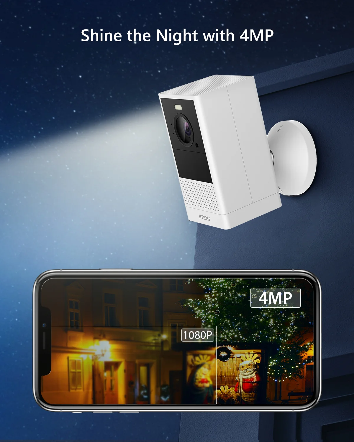 IMOU Cell 2 4MP Battery Powered Security Camera Outdoor Wireless WIFI Camera Two-Way Talk Surveillance Camera Weatherproof IP65